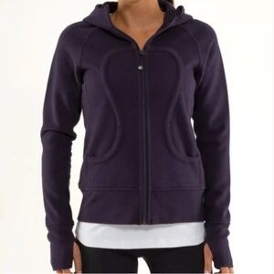Lululemon Athletica Full Zip Scuba Hoodie Jacket in Dark Purple